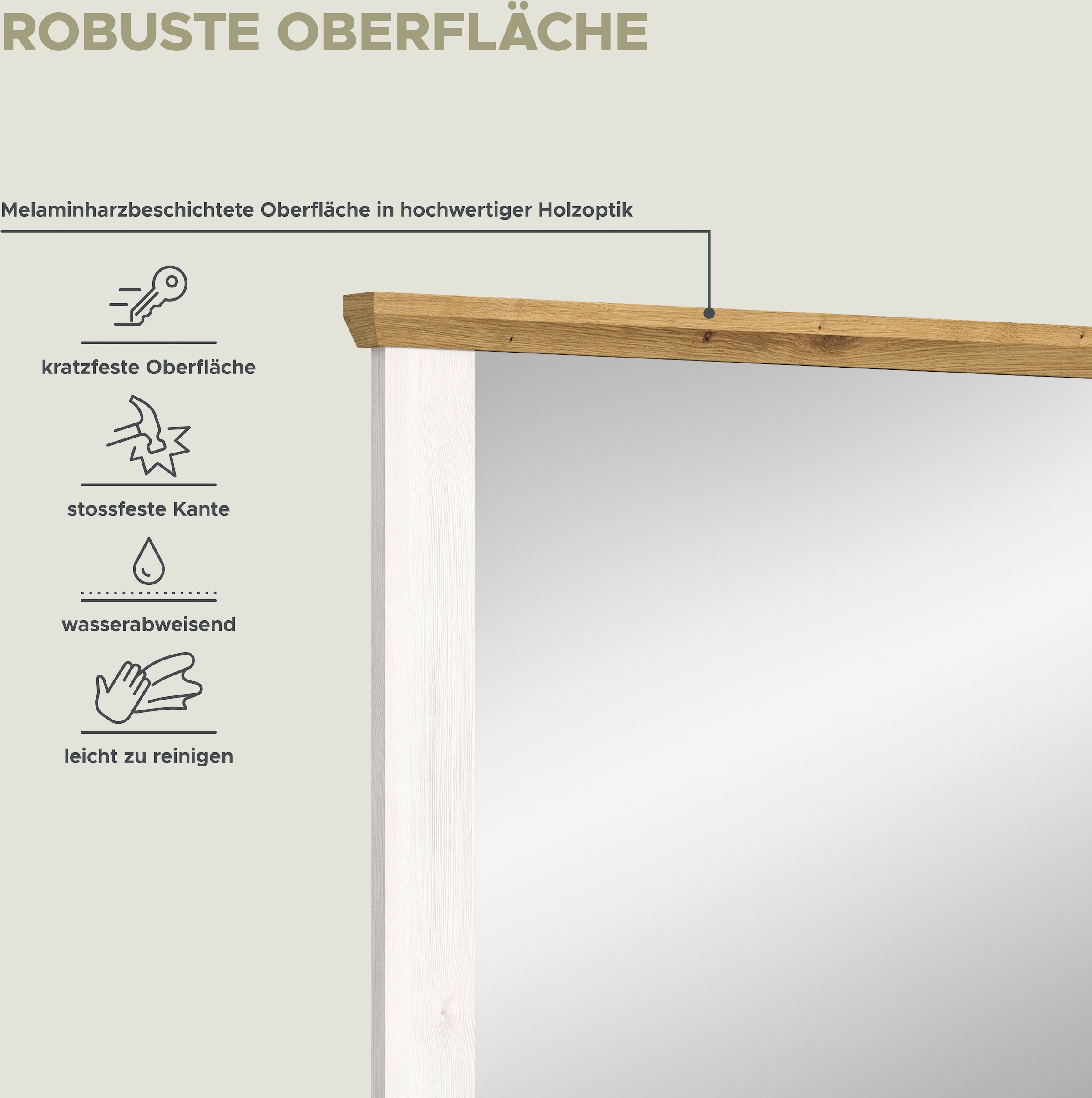 Home affaire Spiegel »COSENZA, TOPSELLER!, Breite 82 cm, 2-farbig, in Landhausoptik« Garderobenspiegel, Wandspiegel, Flurspiegel, Dielenspiegel