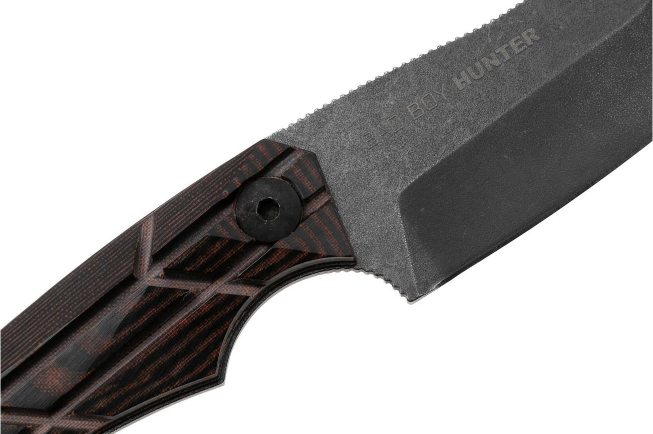 WOOX Bad Boy Hunter BUKNF06101 Acid Stonewashed D2, X-Grip Brown Micarta, jachtmes