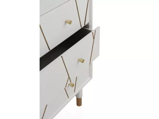 Commode 3 tiroirs laqués blanche