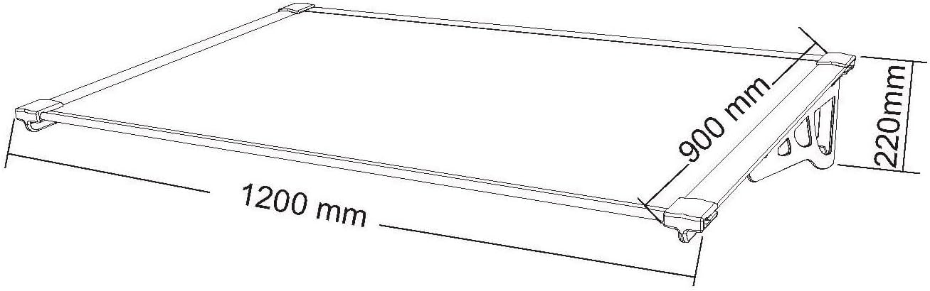 SCHARTEC Aluminium-Vordach als Haustürvordach in 100, 120 oder 150 cm | schützt auch bei extremen Wetterlagen Vordach für Haustür Überdachung | Aluminium Polycarbonat | Größe wählen