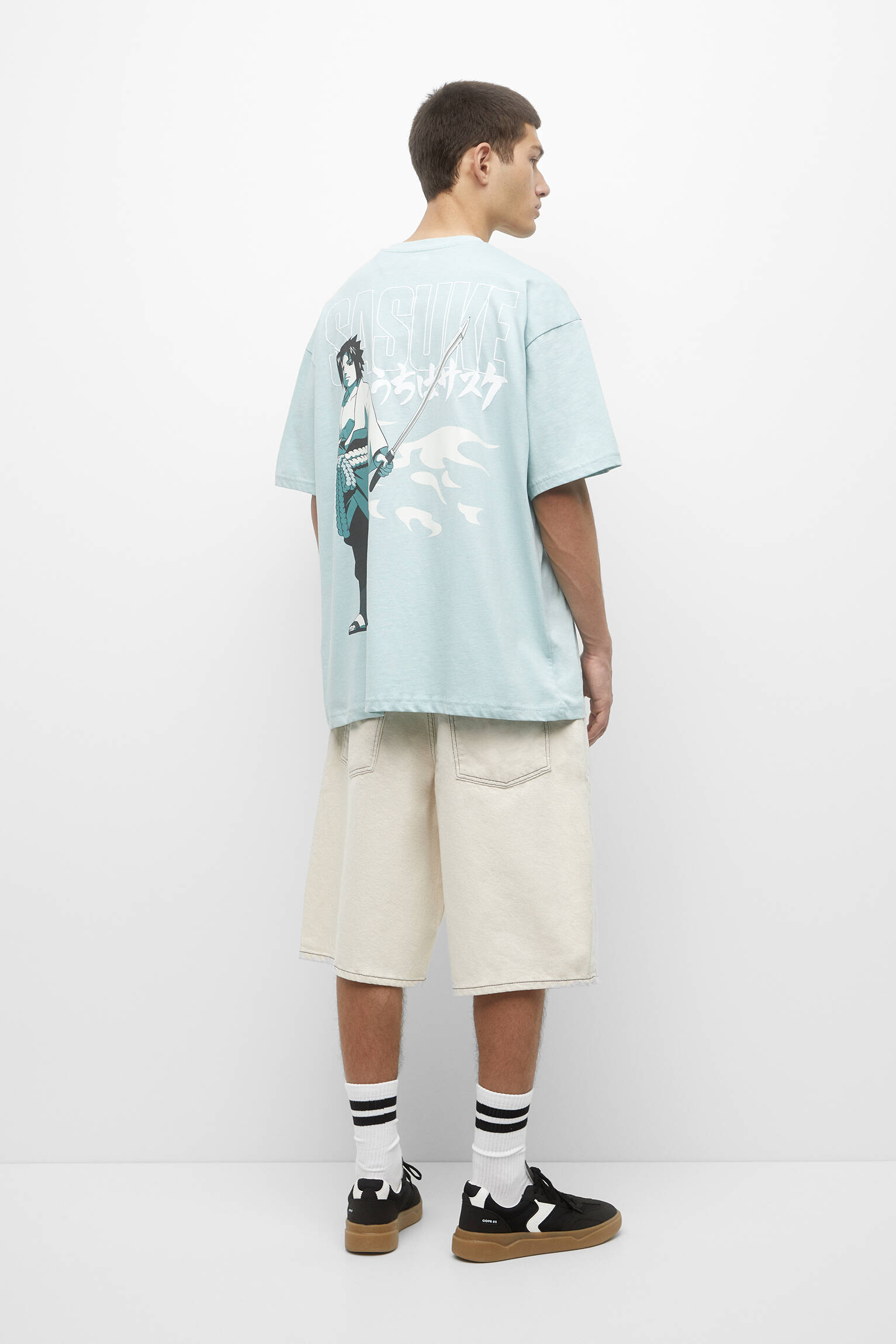 CAMISETA SASUKE UCHIHA - VERDE-ÁGUA