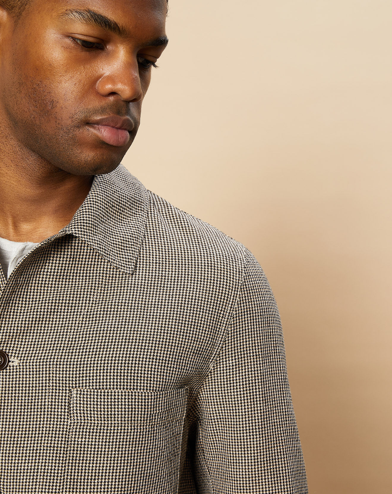 Hartford Veste en Lin & Coton Jerry marron/beige