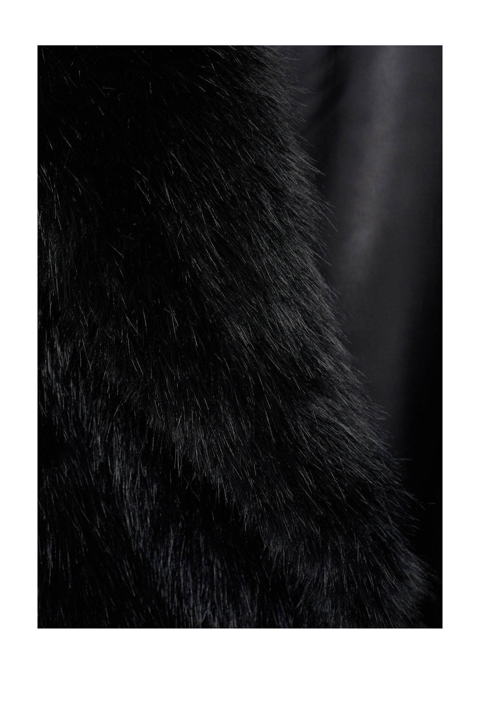 Mango faux fur jas zwart