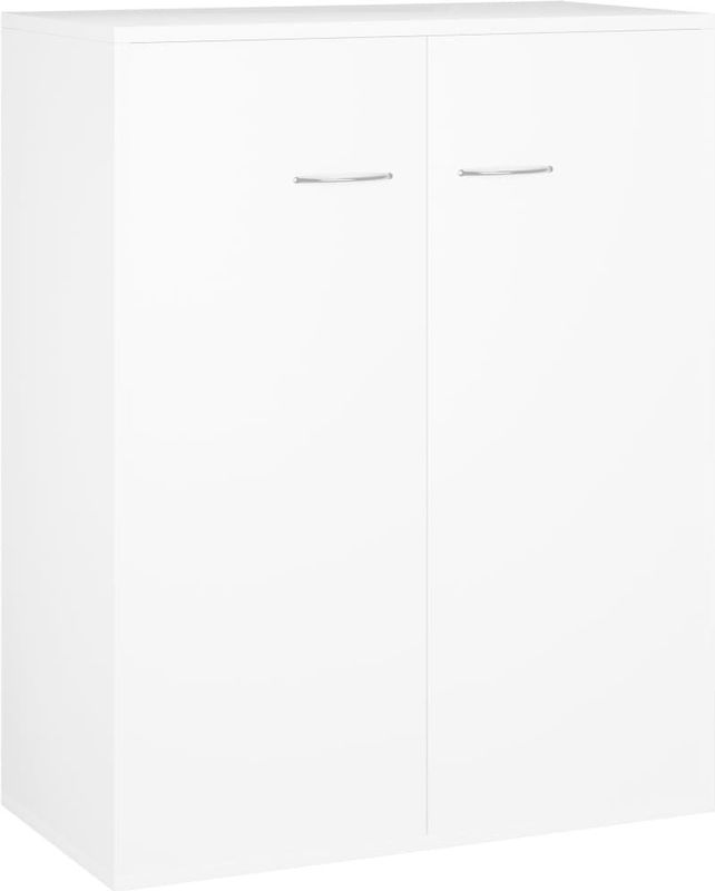 Dressoir - Wit - Bewerkt Hout - Met 2 Deuren