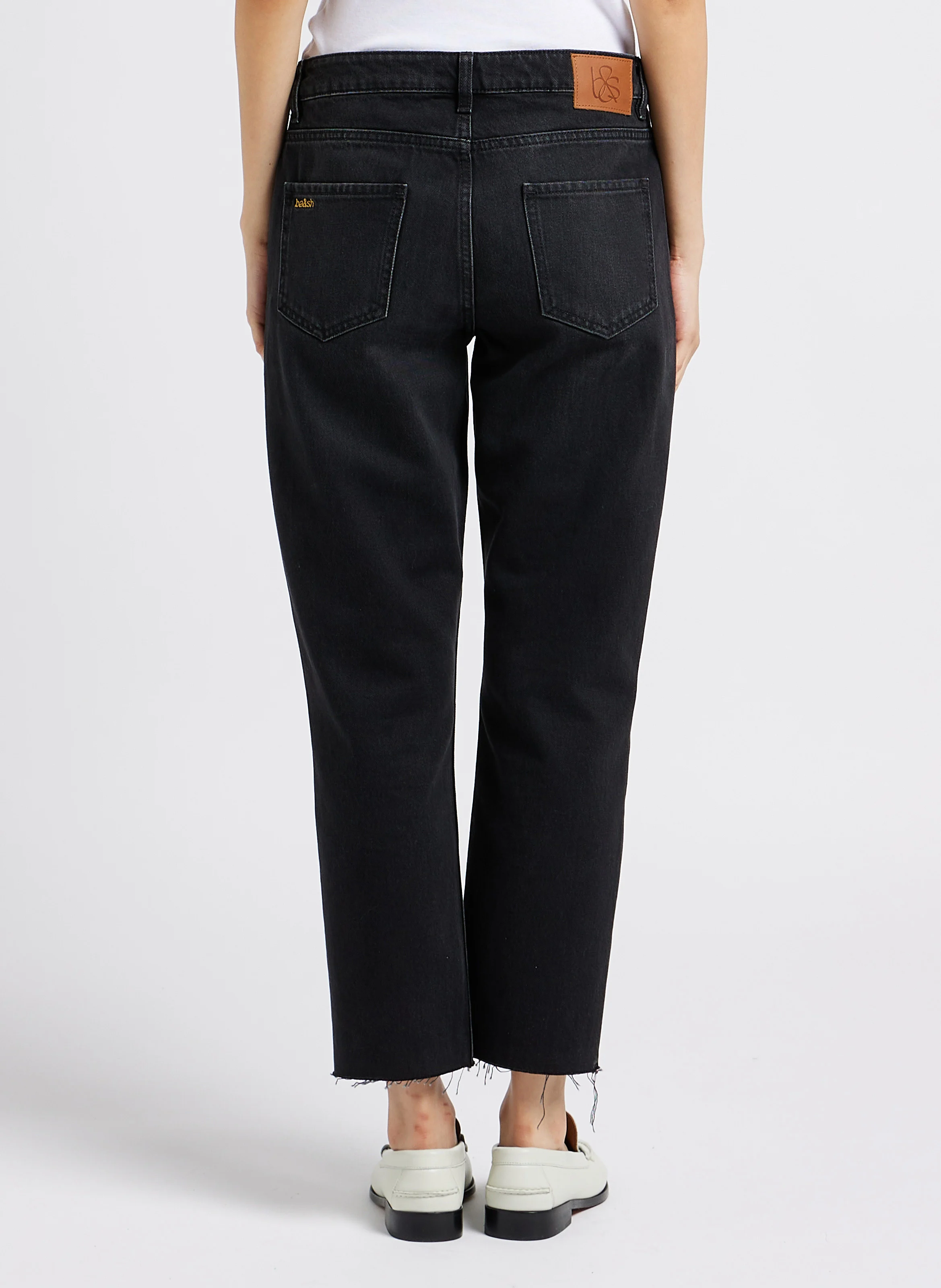 EVAN - Jean slim taille haute en coton | Noir