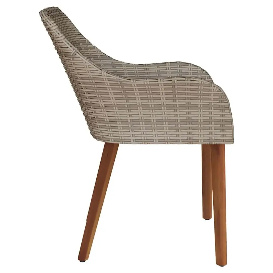 vidaXL - Tuinstoel - Zwart - Poly rattan - 55 x 62.5 x 82cm