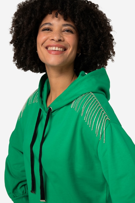 Hoodie, Kapuzensweater, Schulter-Verzierung, Ballon-Langarm