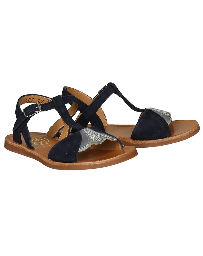 Leder-Sandalen PLAGETTE ART in marine