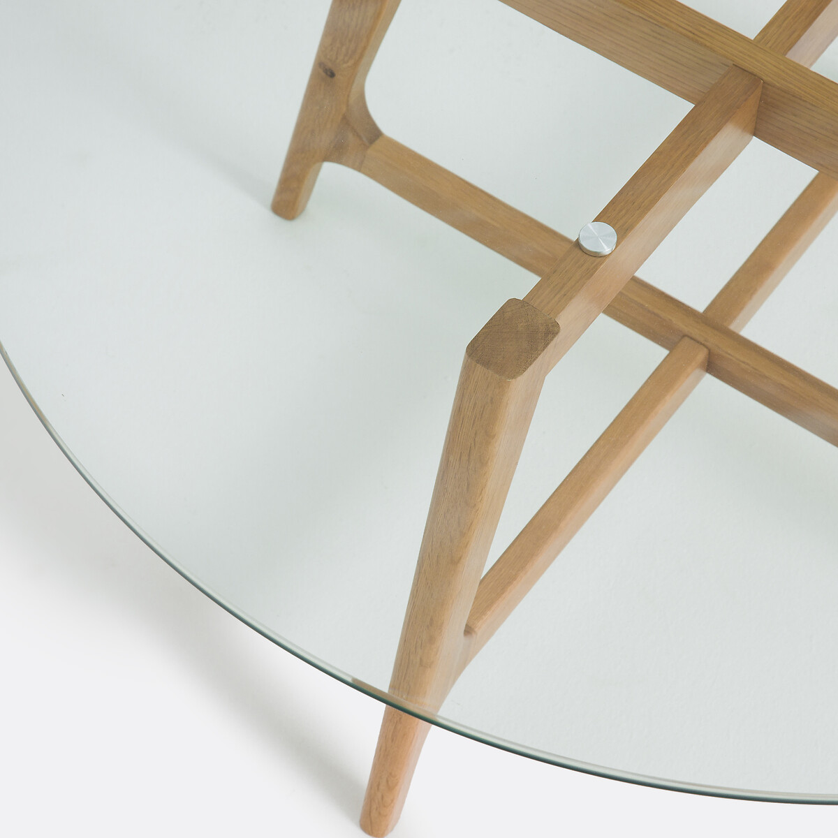 LA REDOUTE INTERIEURS<br>Mesa de centro redonda, tampo de vidro, Zoleta