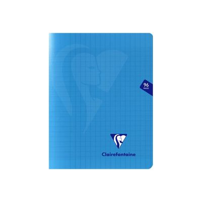 Clairefontaine Mimesys - Cahier polypro 17 x 22 cm - 96 pages - grands carreaux (Seyes) - bleu