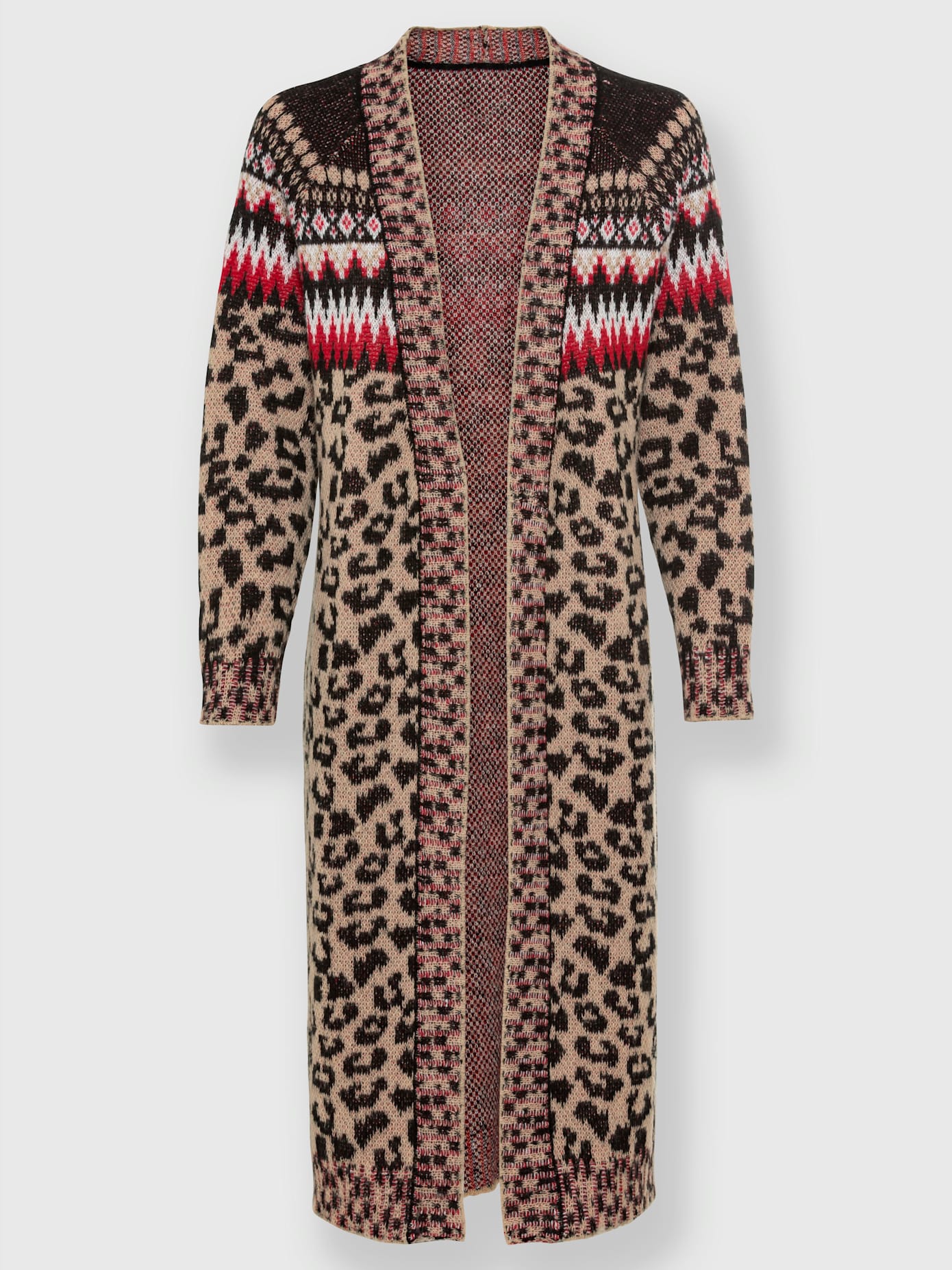 Manteau en tricot motif léopard