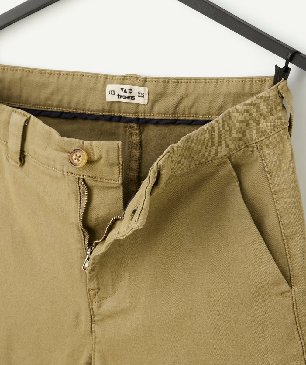 bermuda garçon en fibres recyclées kaki