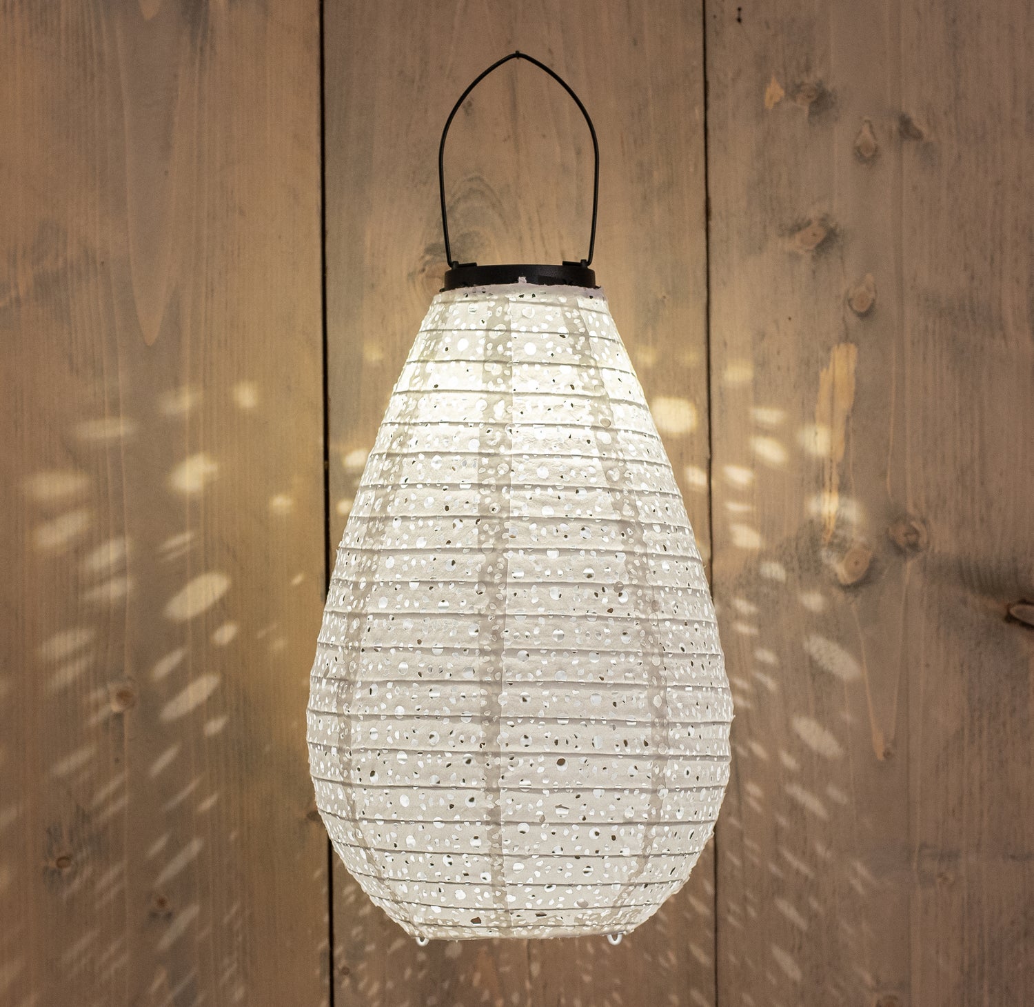 Solar lampion Marrakesh wit D 20 H 29 cm