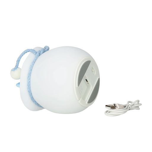 USB Silikon Katze Kinder Nachtlicht LED Lampe mit Touch Funktion - Weiss / Blau