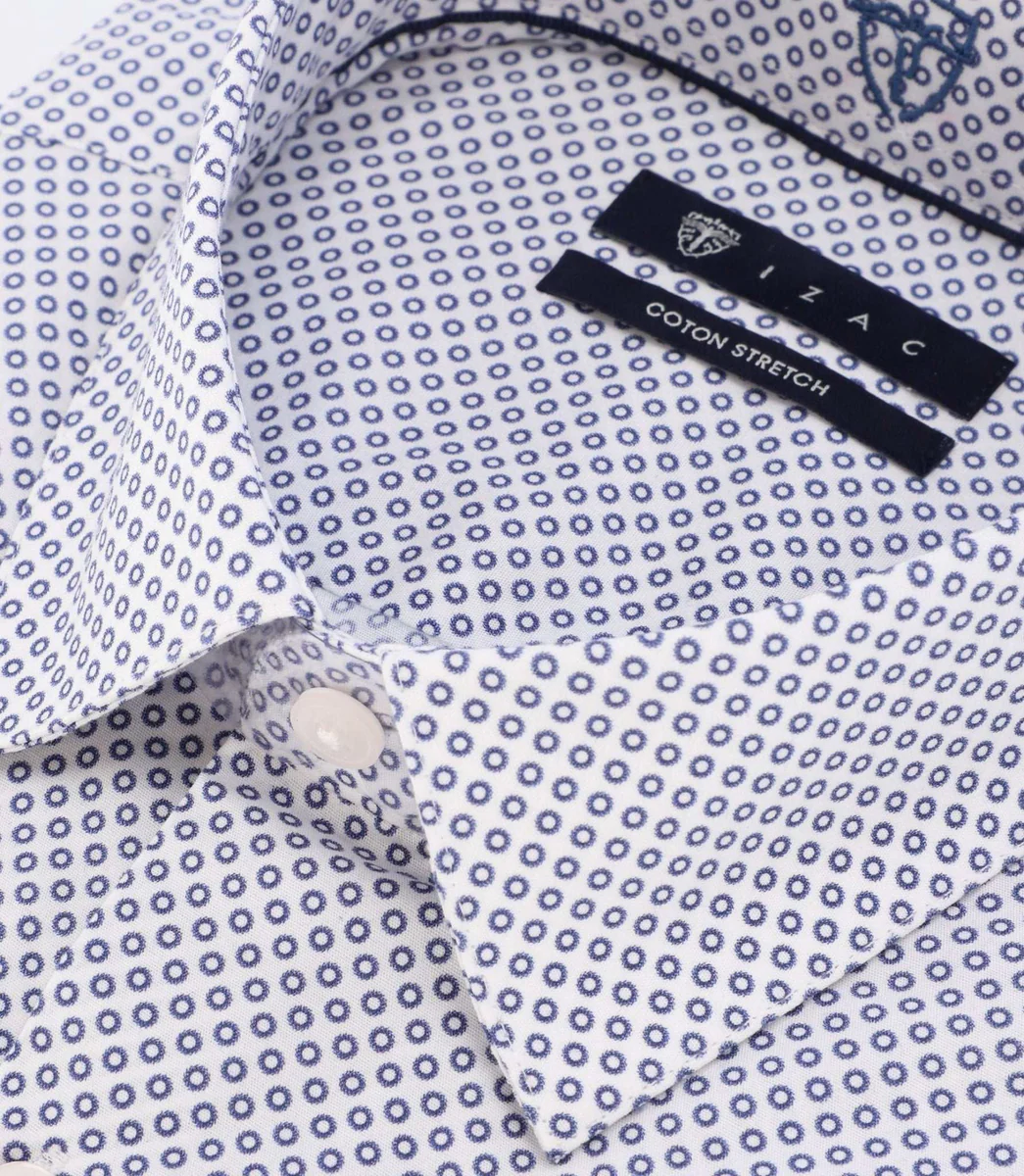 Chemise imprimée avec broderie marine