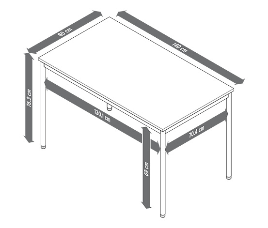 Tisch Metall »CN3«, ca. 140 x 80 cm