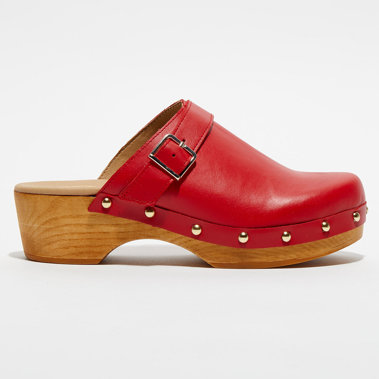 Apologie Studio Sabots en Cuir Lea rouge - Talon 5 cm