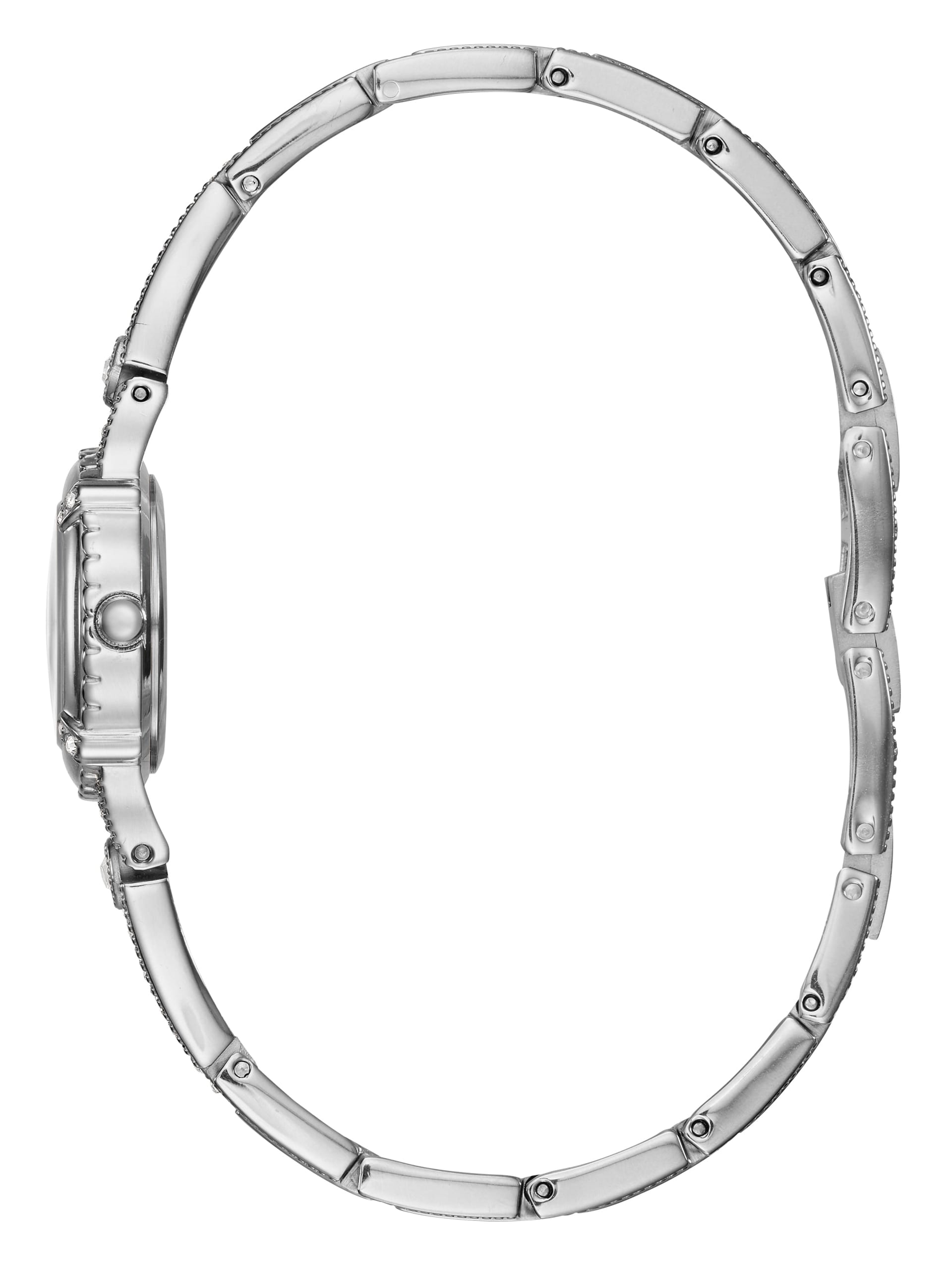 Relógio Petite Crystal em tom prateado