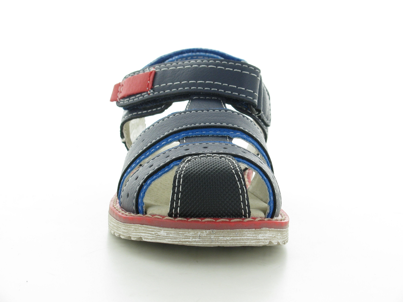 Kickers-694200 Cuir Bleu-Rouge
