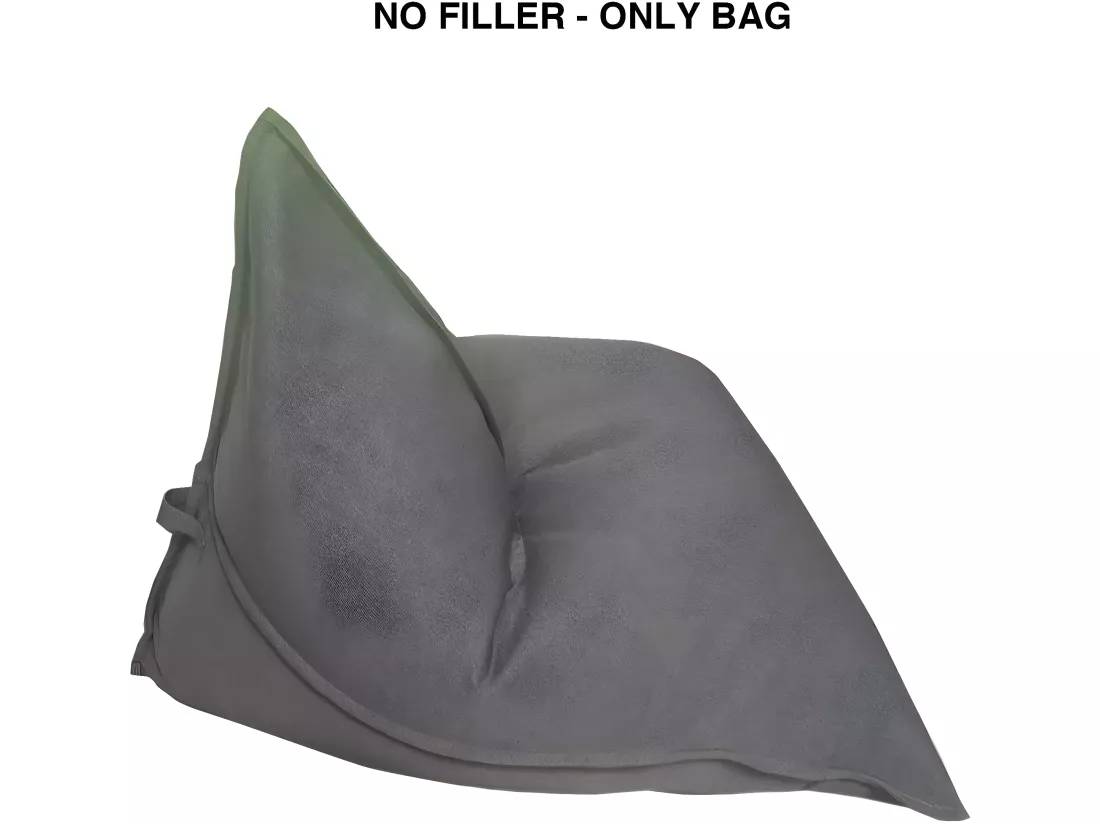 Housse Pouf Fauteuil Vide Gris Polyester Zip 50x110x130