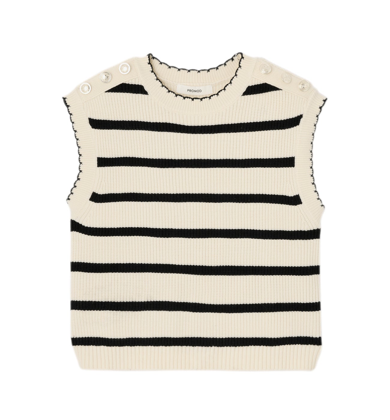 Pull marin sans manches - Rayé marine