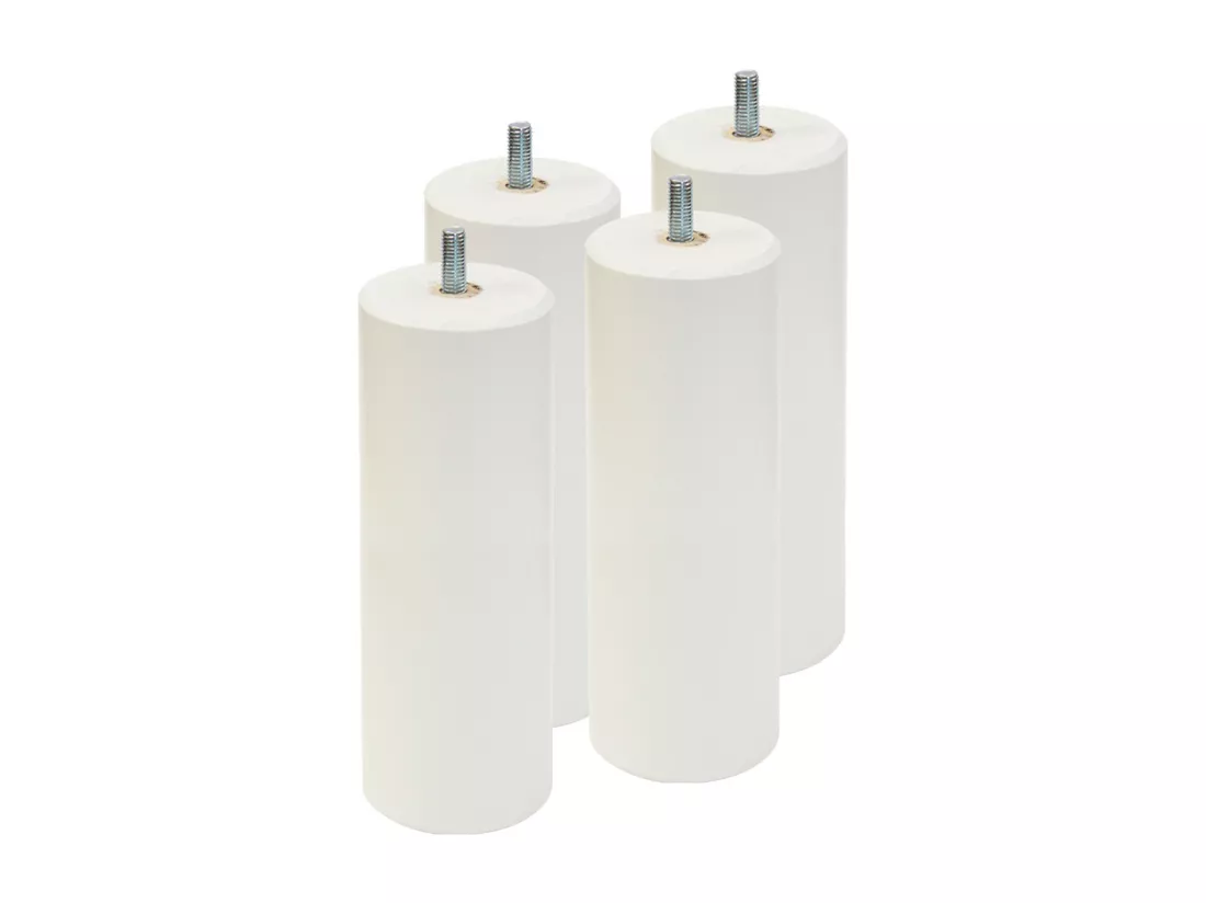 ELEA - Jeu de 4 pieds 20 cm blanc pour sommier tapissier