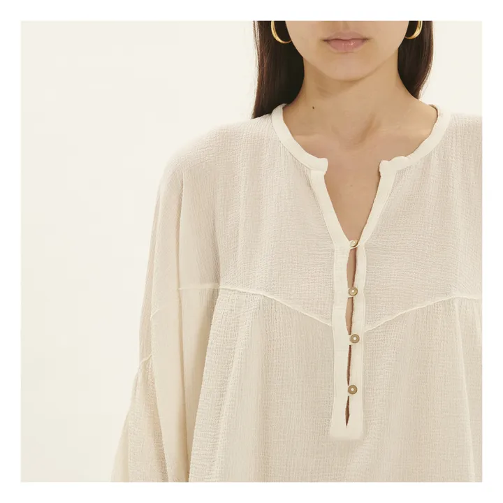 Pomandère Blouse Crêpe de Coton | Blanc