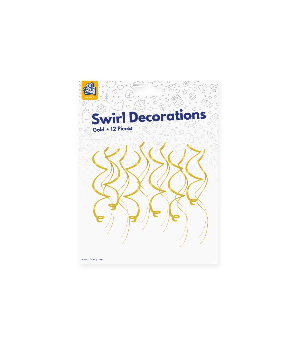 Gouden Hangdecoratie Swirls 12st