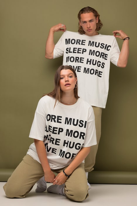 Oversize-Shirt, Statement-Print, Rundhals, Halbarm, Unisex