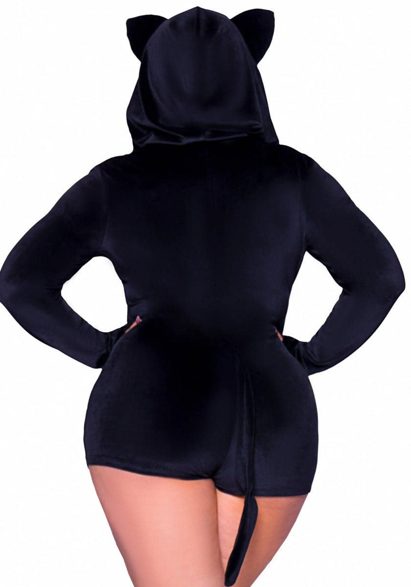 Kat Kostuum Zwart Dames Bodysuit Leg Avenue