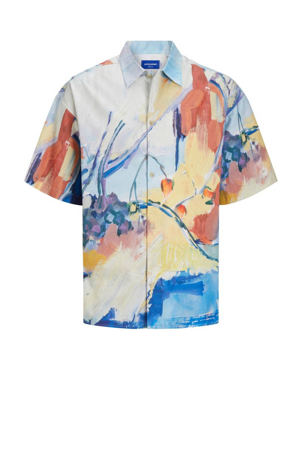 JACK & JONES overhemd JORLANDSCAPE met all over print blauw/multicolor