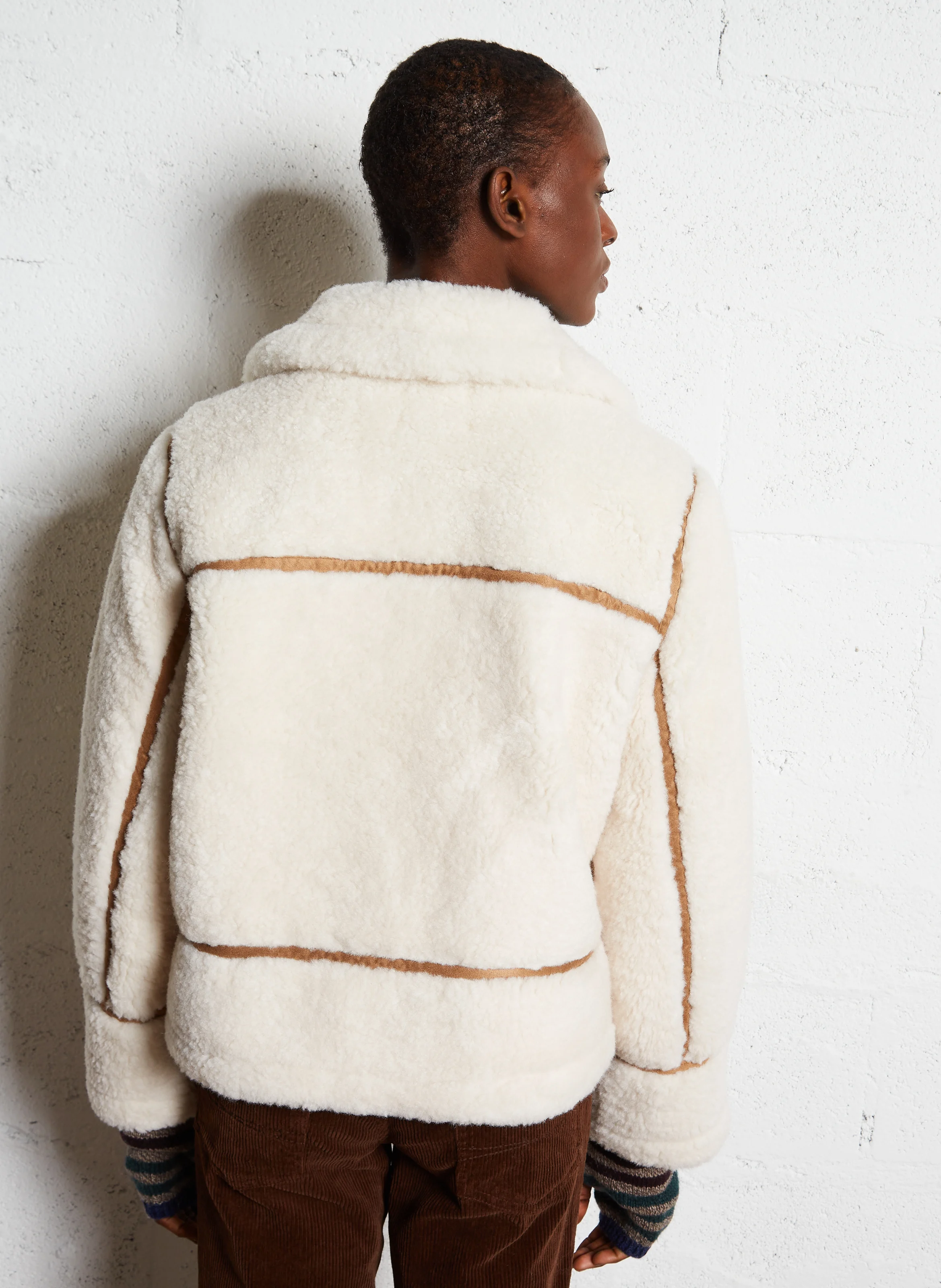 MICHIGAN - Manteau droit en fausse fourrure | Blanc