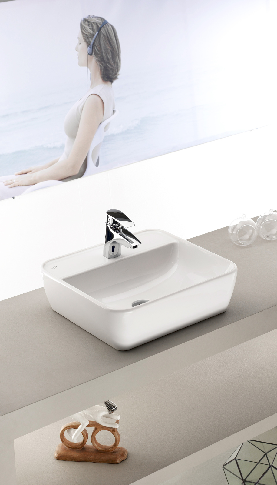3-teiliges Badmöbel-SetDAVOS - Wotaneiche - 90 cm breit - Becken links