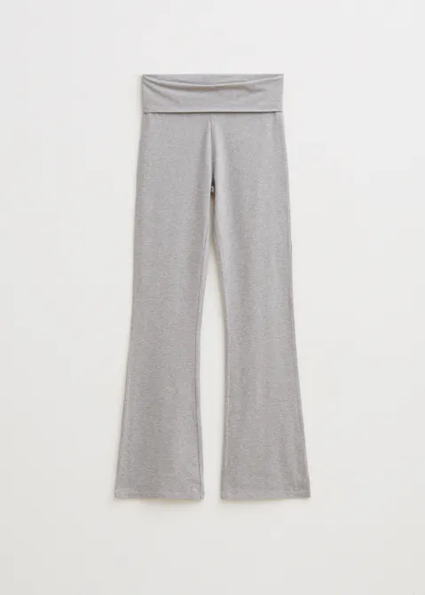 Flare legging met vouwband grijs (GRS.MEL)