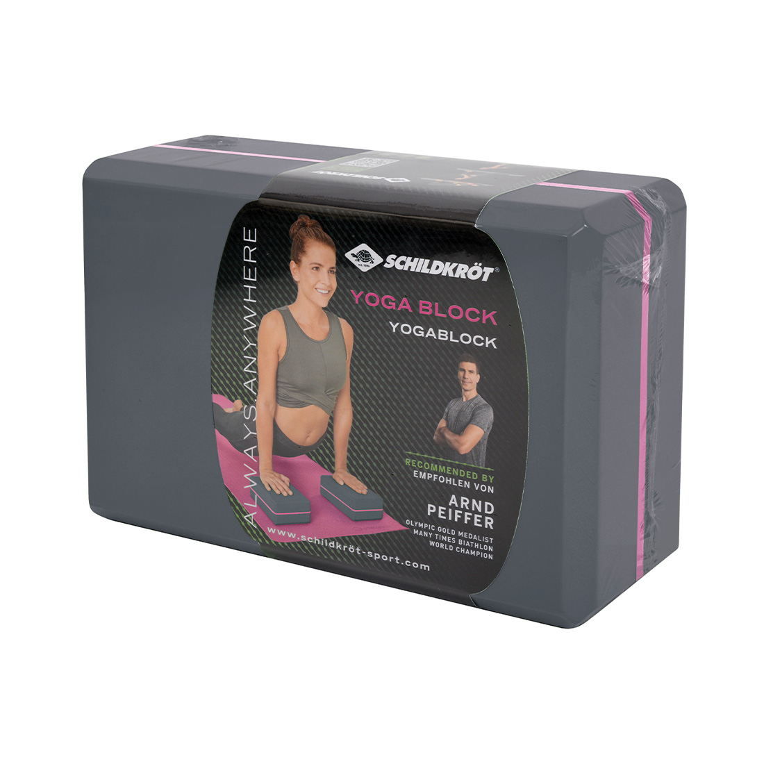 Schildkröt Fitness Yoga Schaumstoff-Block grau/pink
