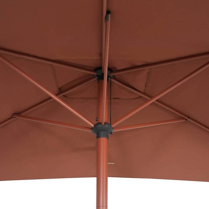 Parasol droit rectangulaire inclinable LOOMPA Acajou