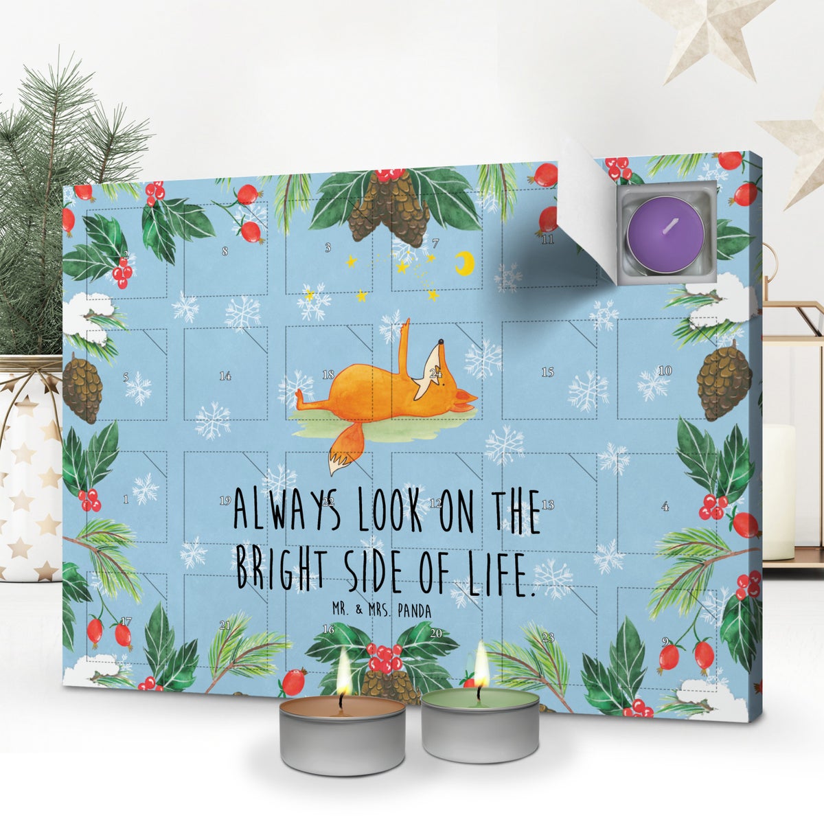 Mr. & Mrs. Panda Geurkaars Adventskalender Fox Stars - Pastelblauw