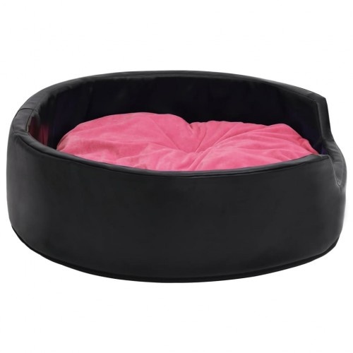 Sofá vidaXL com almofada lavável, preto e rosa, para cães e gatos.