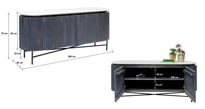 Kare Design Glenn Dressoir 2-Deurs - Antraciet