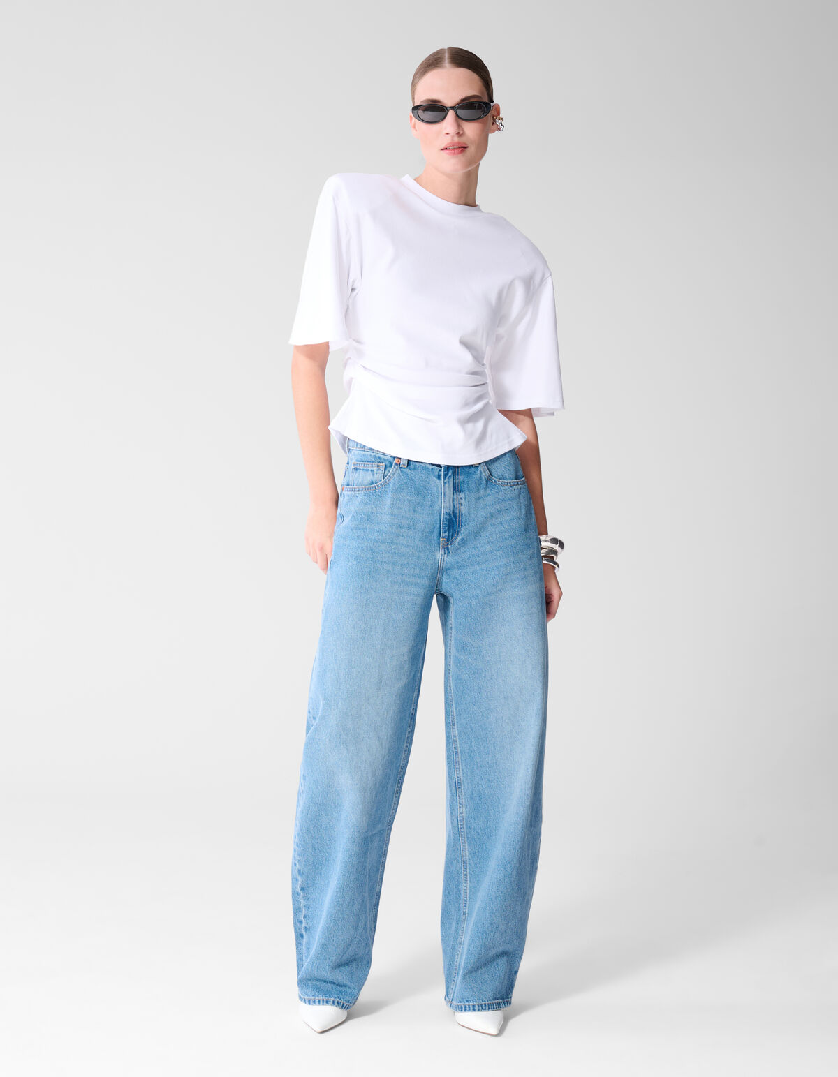 Waisted T-shirt Wit