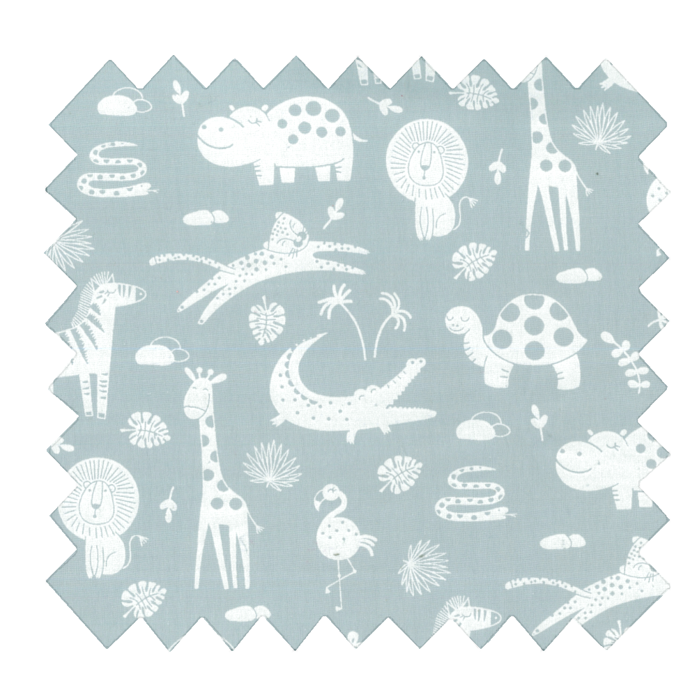 Tissu Coton Au Mètre Animaux Gris Ex1028