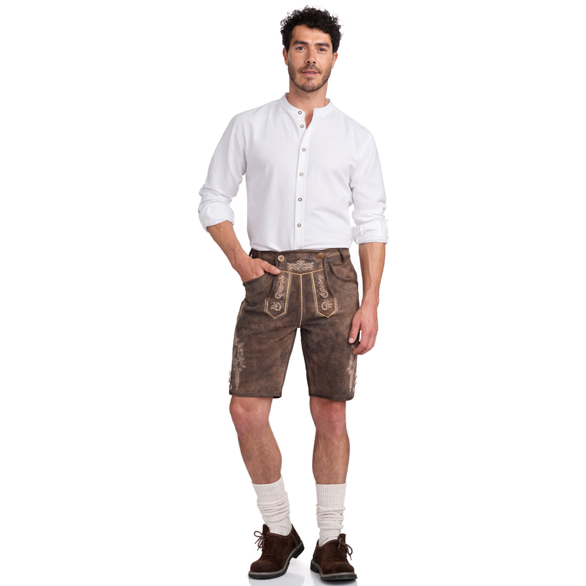 VanVaan Herren Hemd mit Stehkragen weiss