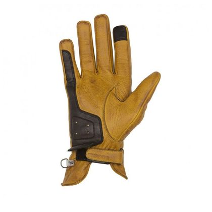 Gants Helstons SWALLOW CUIR SOFT - Jaune / Marron