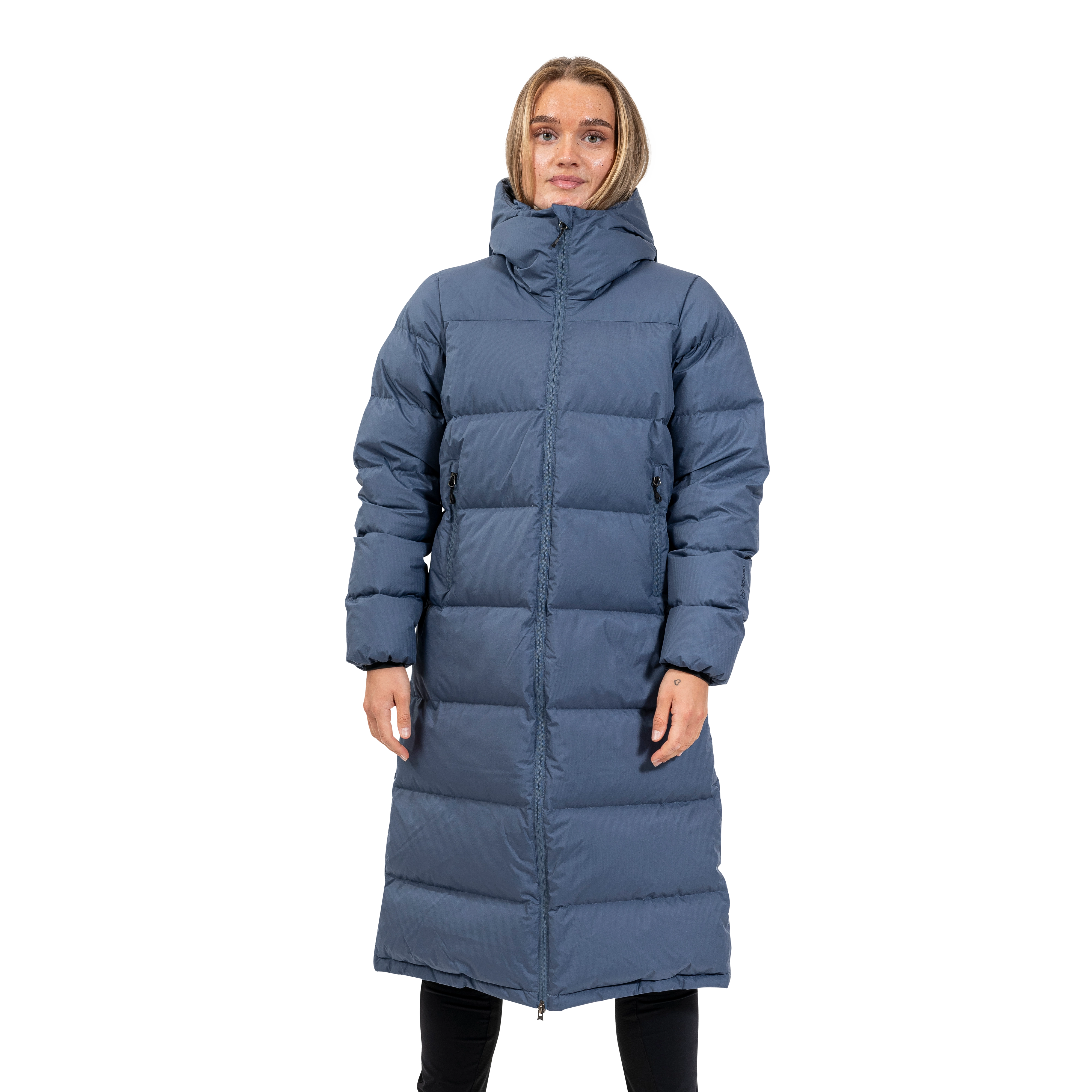 Urban Down Long Coat Women Granite Blue