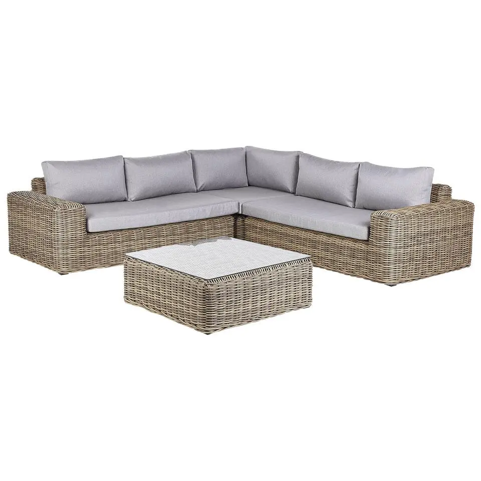 PALERMO - Loungeset - Lichtbruin - PE rotan