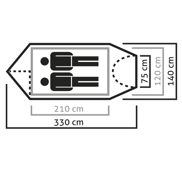 Tente bivouac SALEWA SIERRA LEONE II TENT LIGHTGREY/CACTUS