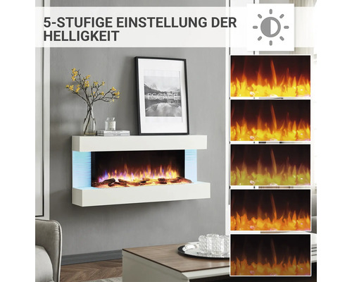 Elektrische haard Balderia Helia wit 2000 watt incl. afstandsbediening