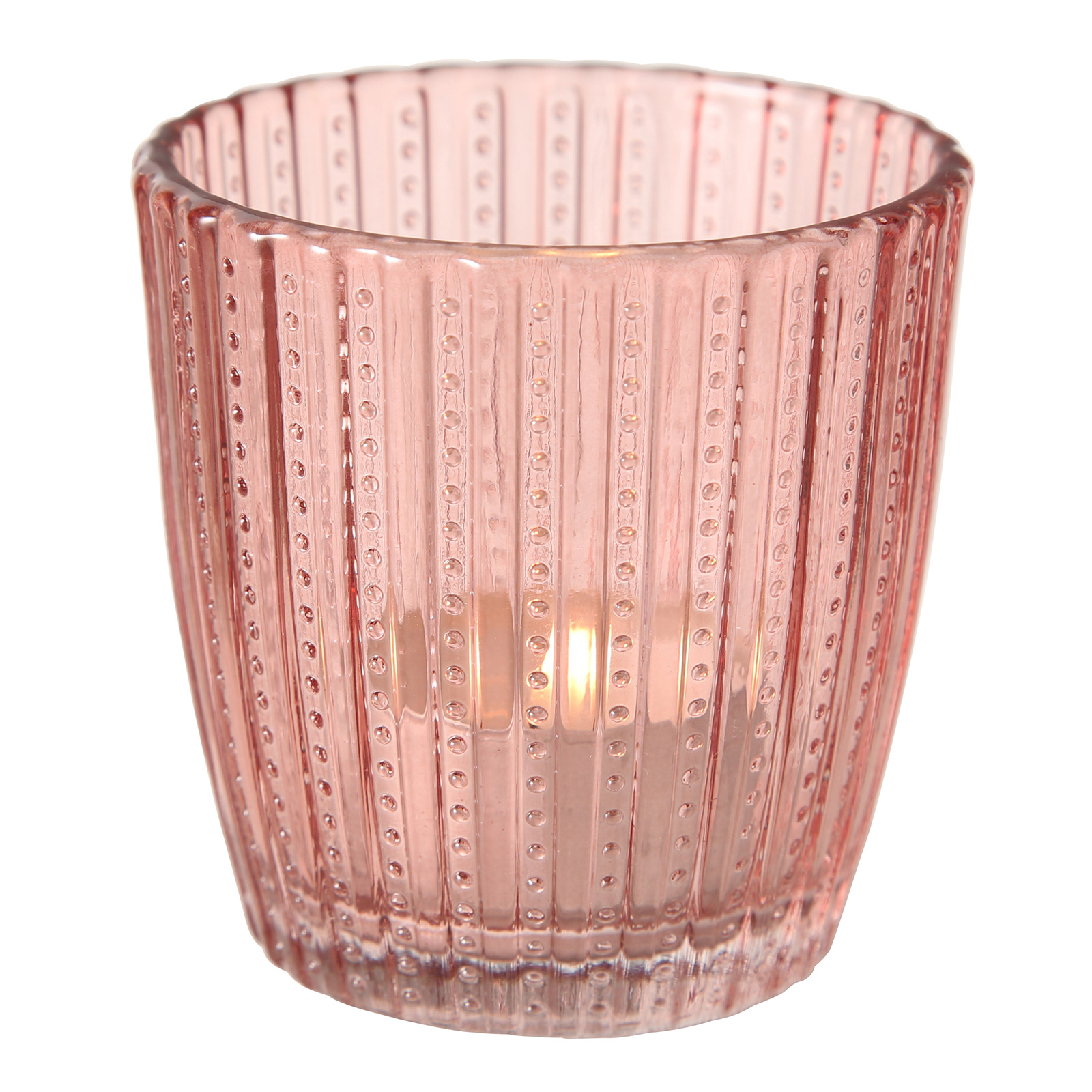 4-teiliges Windlicht-Set - rosa-rot - 7,5 cm
