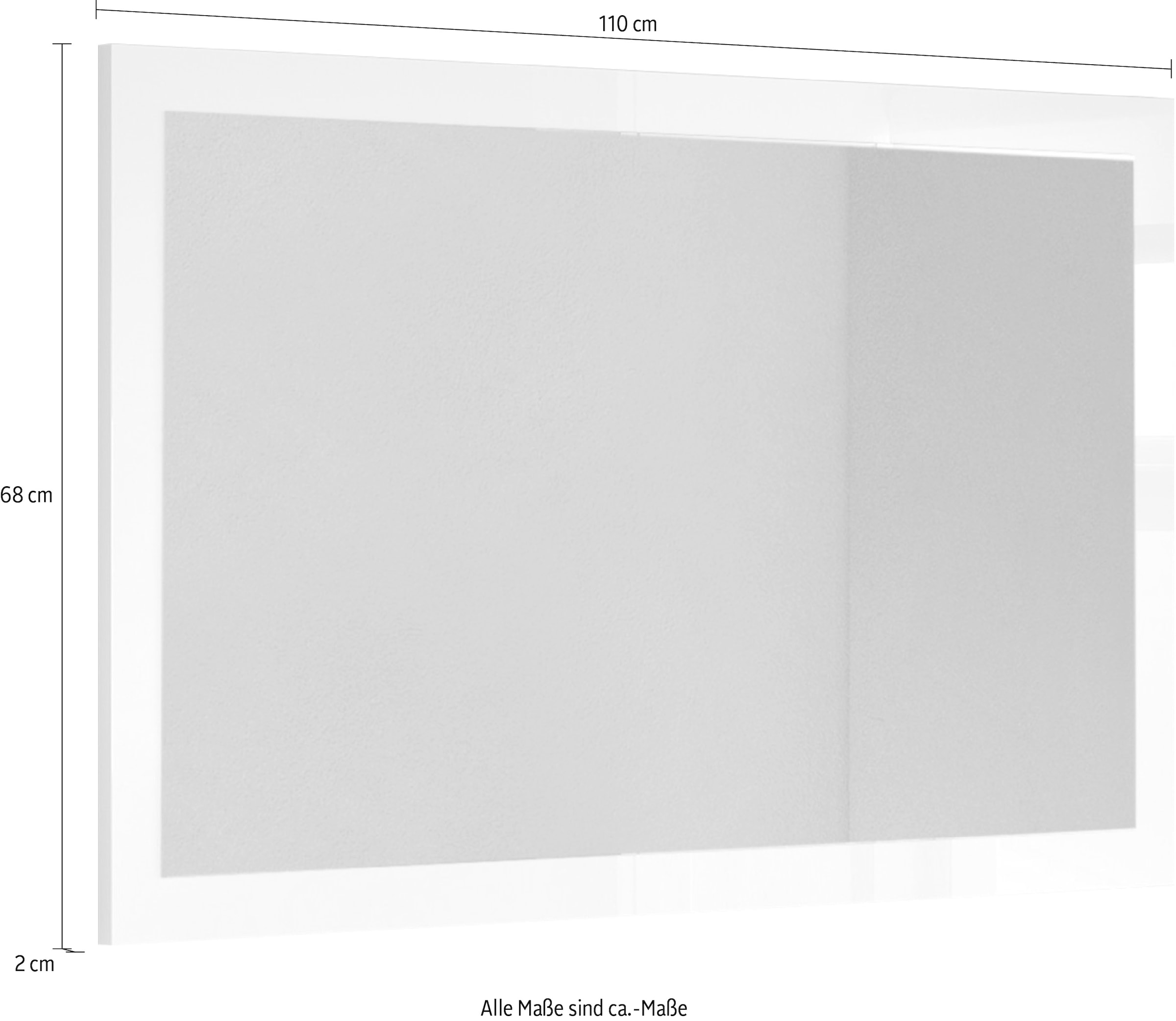 INOSIGN Garderobenspiegel »Breite x Höhe: 110 x 68 cm, mit Rahmen Weiss Hochglanz Lack« passend zur Garderobe Smile + Hamburg, längs u. quer hängen