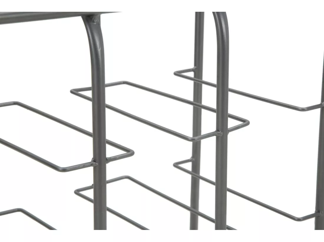 Porte-bouteille 9 places en métal gris 40x23x47,5 cm
